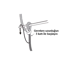Tığ işi iplik kordonu 1. adım