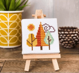 kanaviçe işi orman temalı mini tablo