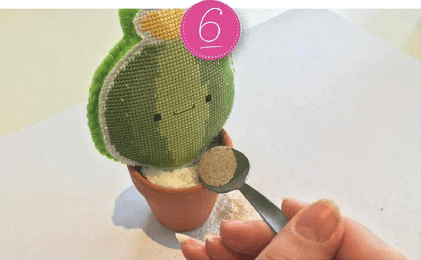 Kanaviçe işi 3d kaktüs yapımı